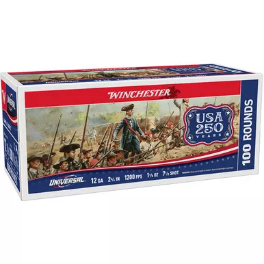 12 Gauge 2 3/4" 1 1/8oz 1200 FPS Winchester Universal 250thAnniversary, Case of 200