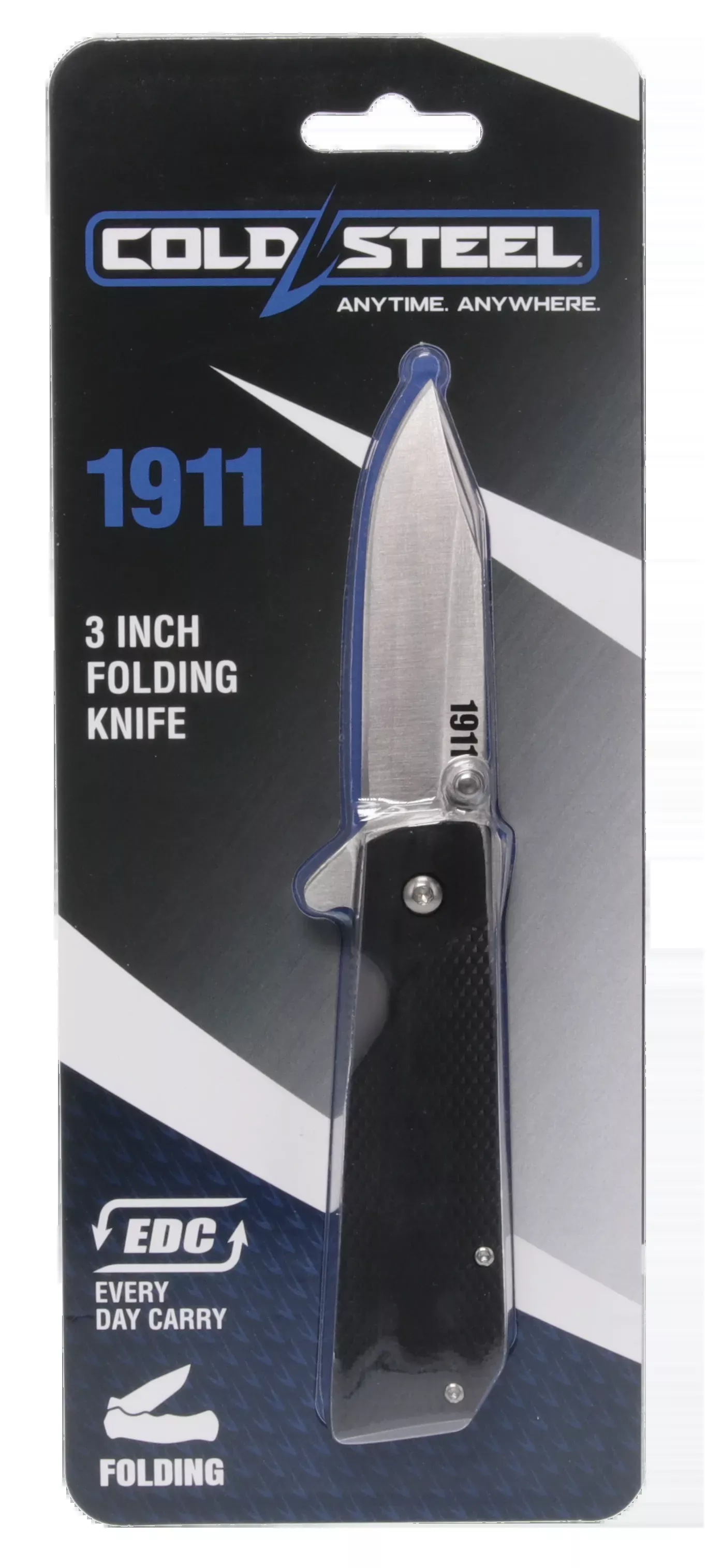 1911-3-folding-clip-point-plain-knife-black-textured 1911 3" Folding Clip Point Plain Knife - Black Textured