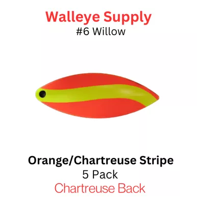 #6 WILLOWLEAF blade ORANGE CHARTREUSE STRIPE PAINTED BACK *