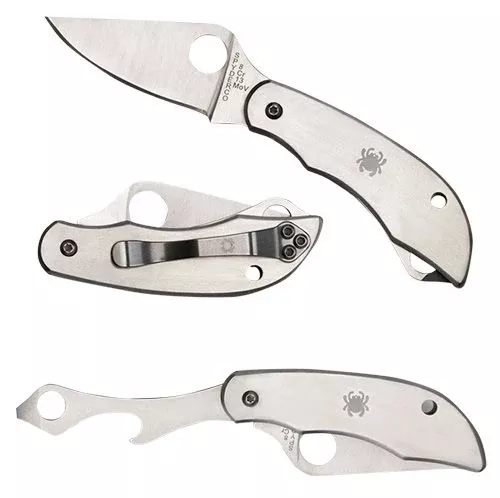Clipitool Silver 4.57"/4.59" Plain Blade Folding Knife w Screwdriver/O