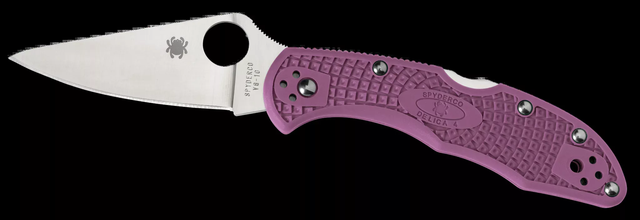 Delica 4 Lightweight 2.88" Drop Point Plain Blade Folding Knife - Purp