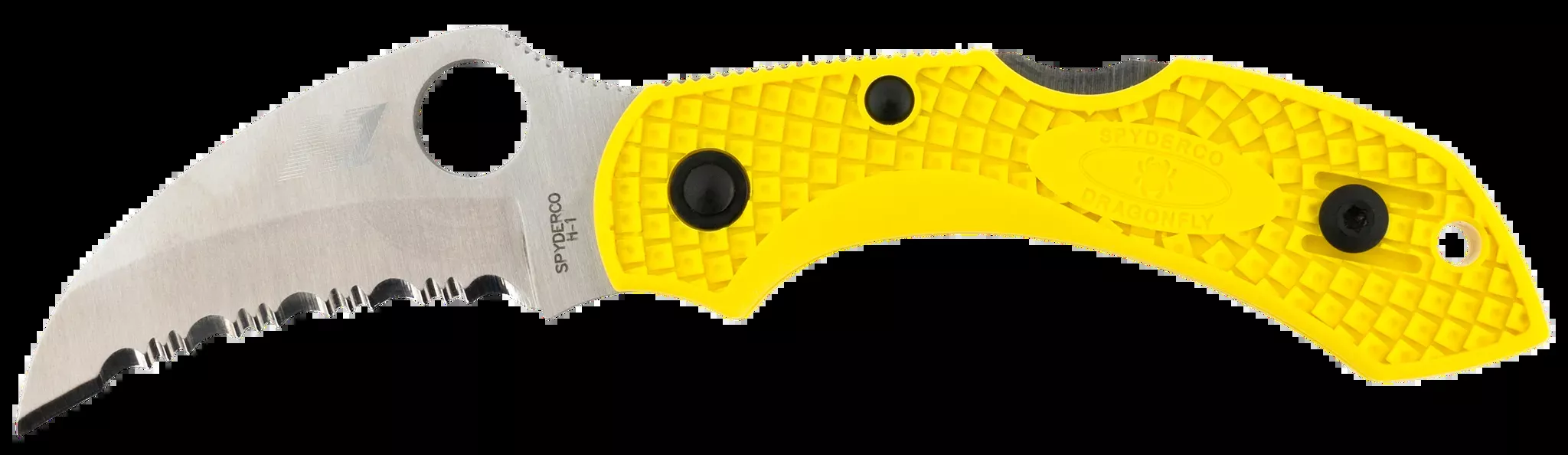Dragonfly 2 Salt 2.30" Hawkbill Serrated Folding Knife - Yellow