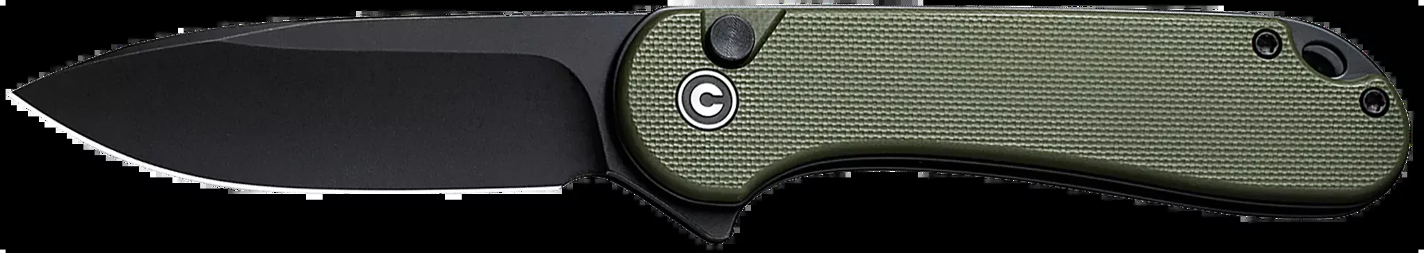 Elementum II EDC 2.96" Folding Drop Point Plain Knife - OD Green Textu