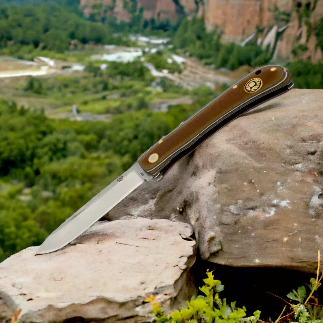 kam-knife-pr77-4116-steel-micarta-handle-black-lock-pocket-kni Kam Knife - PR77 - 4116 Steel - Micarta Handle - Black Lock Pocket Kni