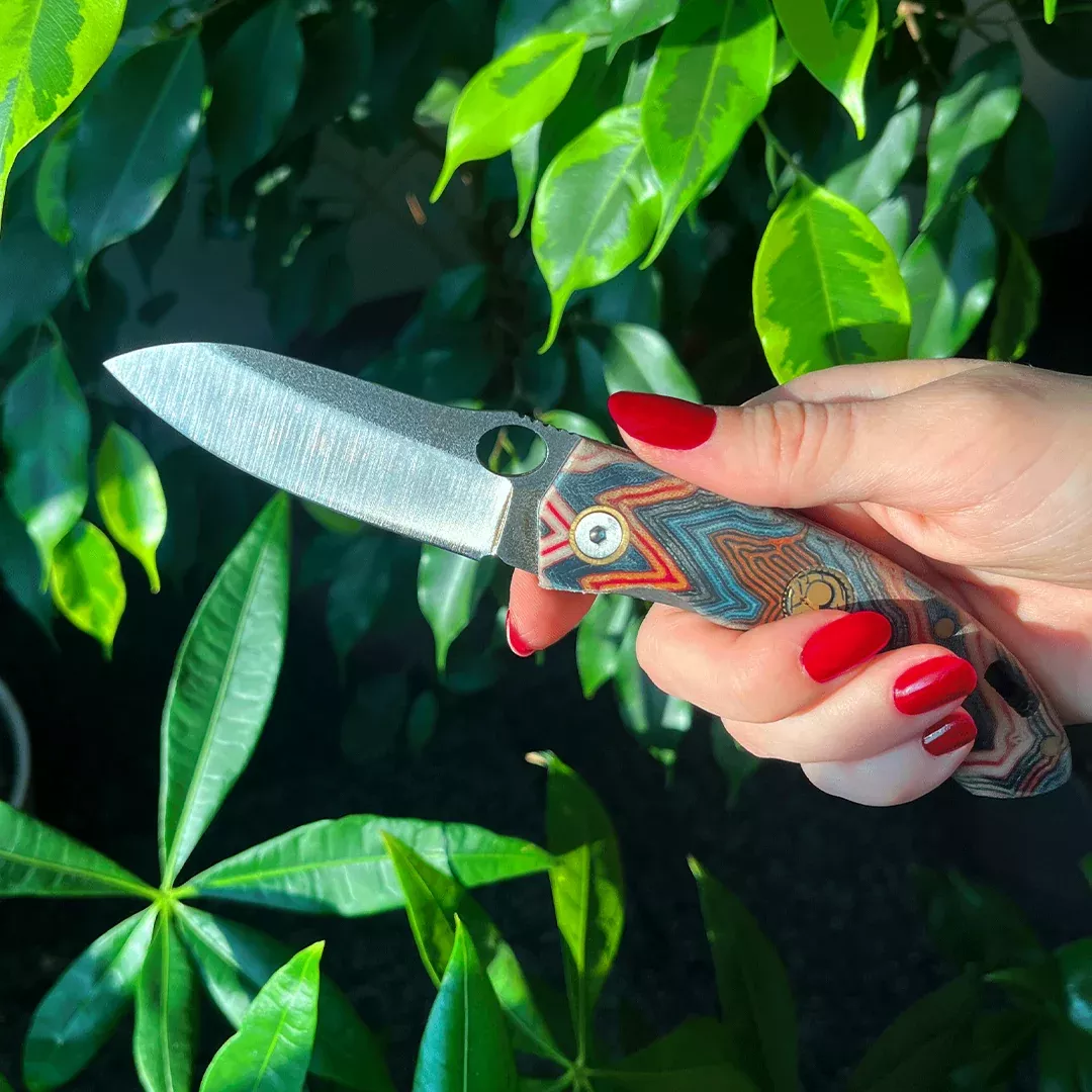 kam-knife-t10-n690-steel-blue-g-micarta-handle-pocket-knife Kam Knife – T10 - N690 Steel - Blue G Micarta Handle - Pocket Knife