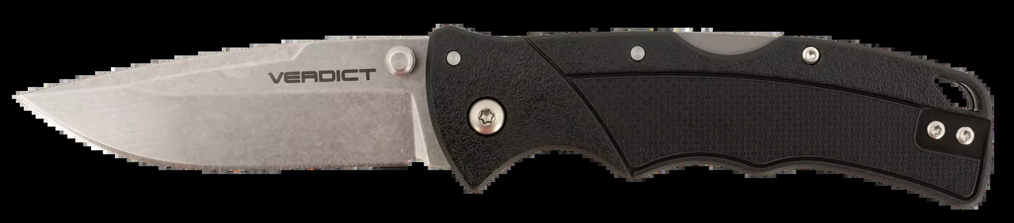 Verdict 3" Folding Clip Point Plain Blade Knife - SS/Black