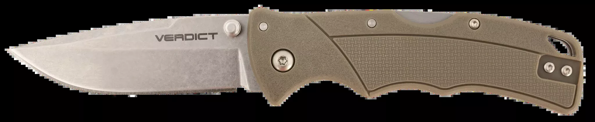 Verdict 3" Folding Spear Point Plain Blade Knife - SS/Brown